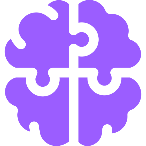 Puzzle składające się w mózg. Symbolizują kreatywność i gry logiczne.