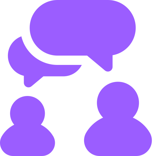 Ikonka dwóch osób rozmawiających ze sobą.